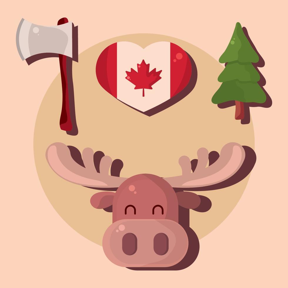 set of canada day vector