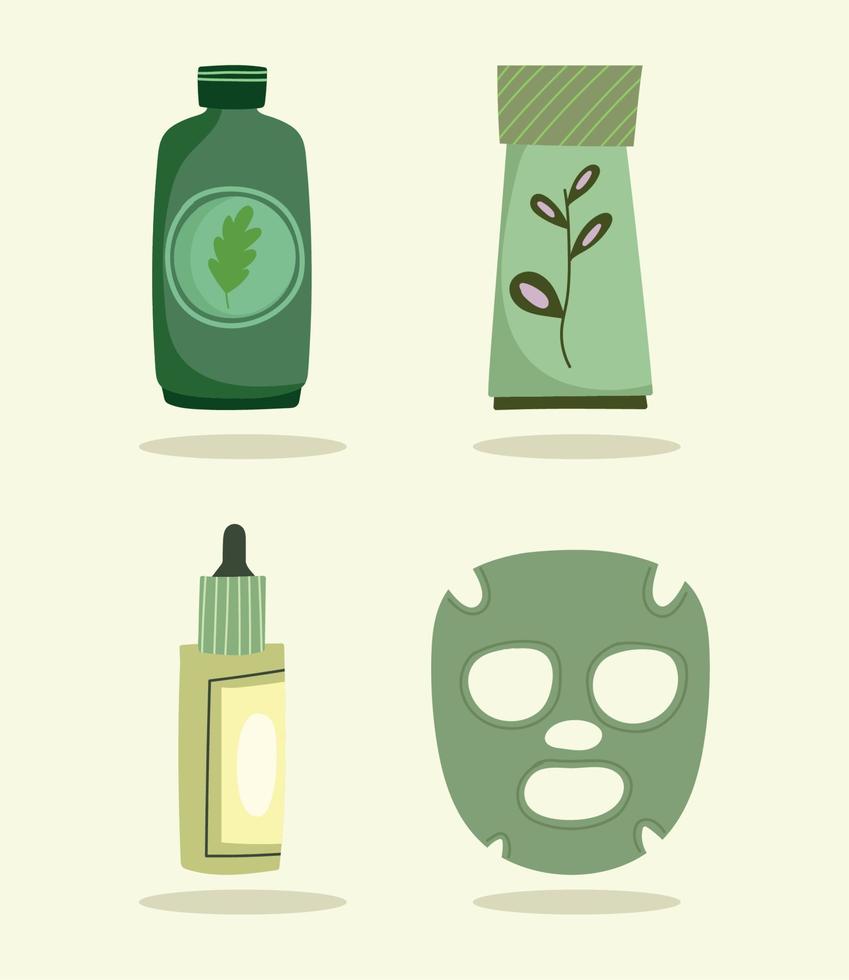 skin care organic icons vector