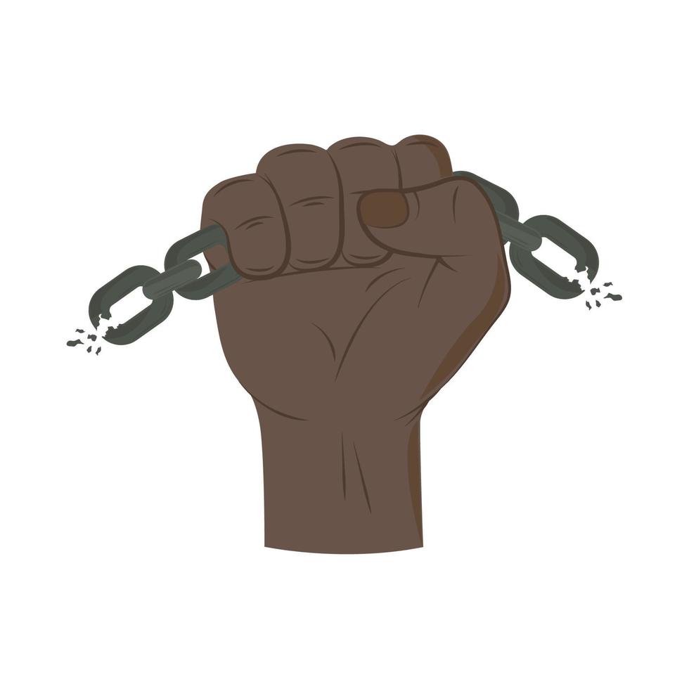 juneteenth hand with chain vector