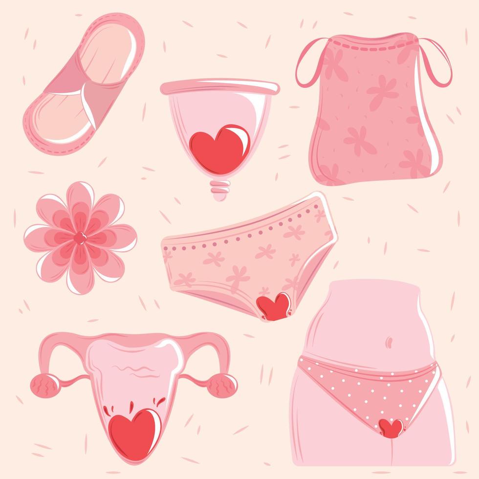 menstruation period icons vector