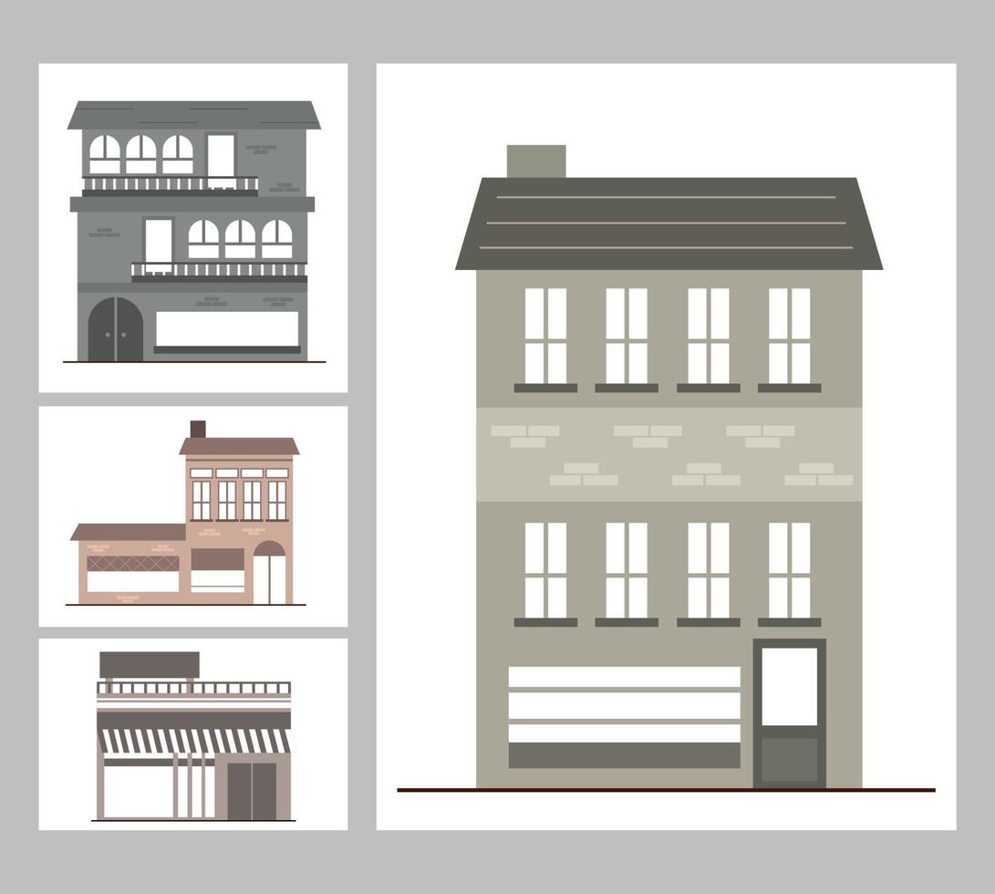 city places and buildings vector