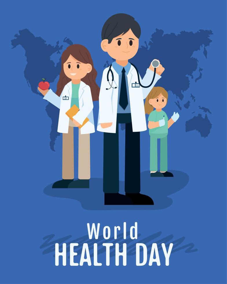 world health day greeting card vector