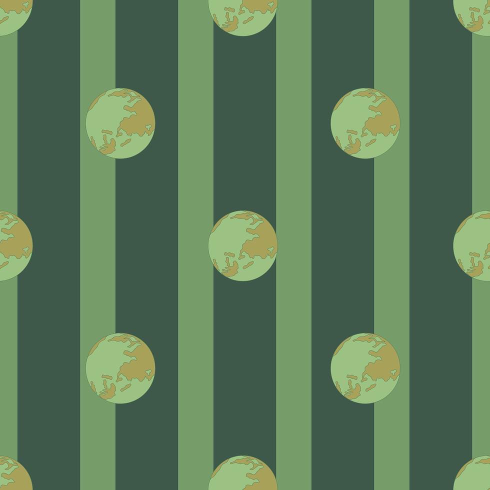 Planet earth engraved seamless pattern. Vintage sphere of world in hand drawn style. vector