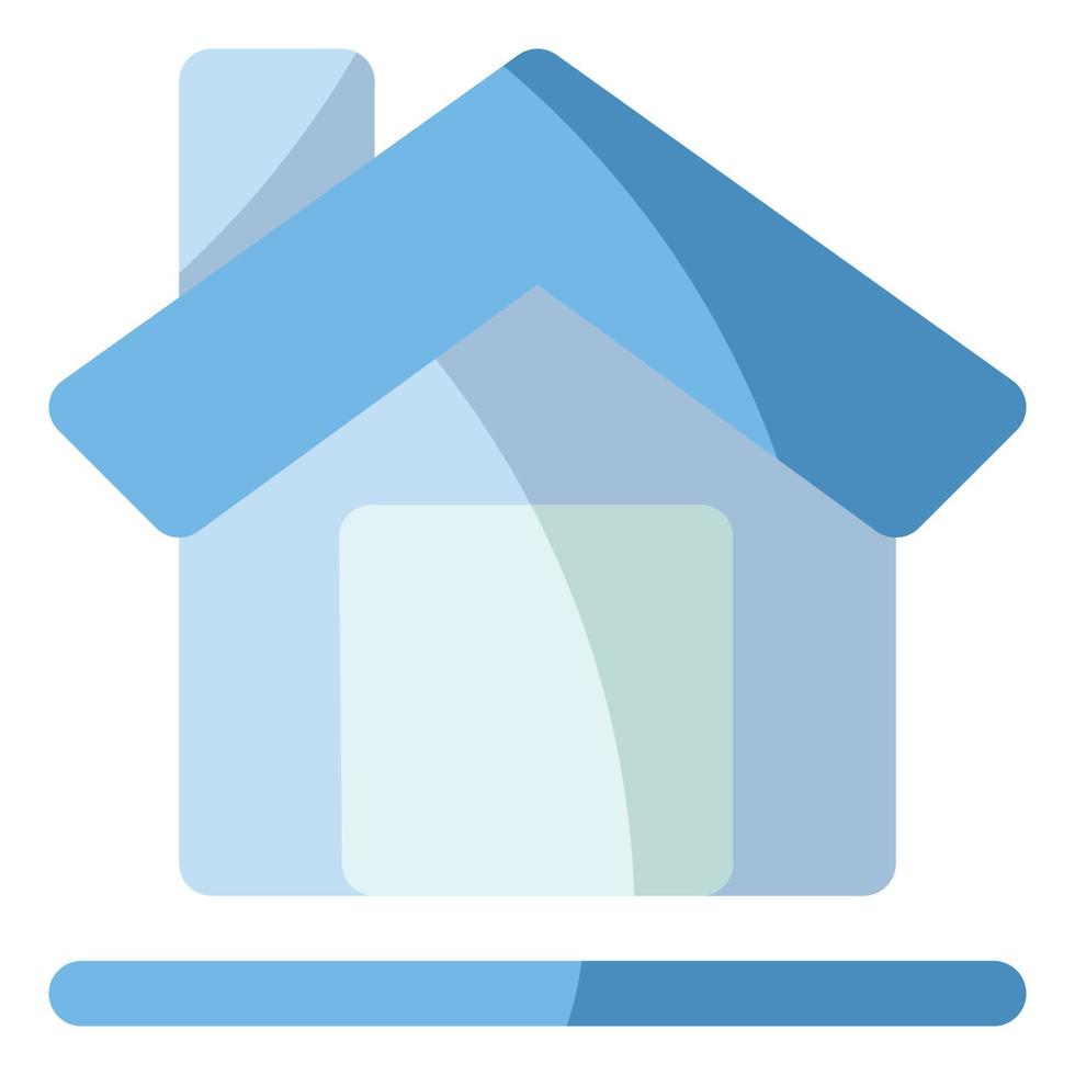Snow Themed Flat Style Home Icon vector