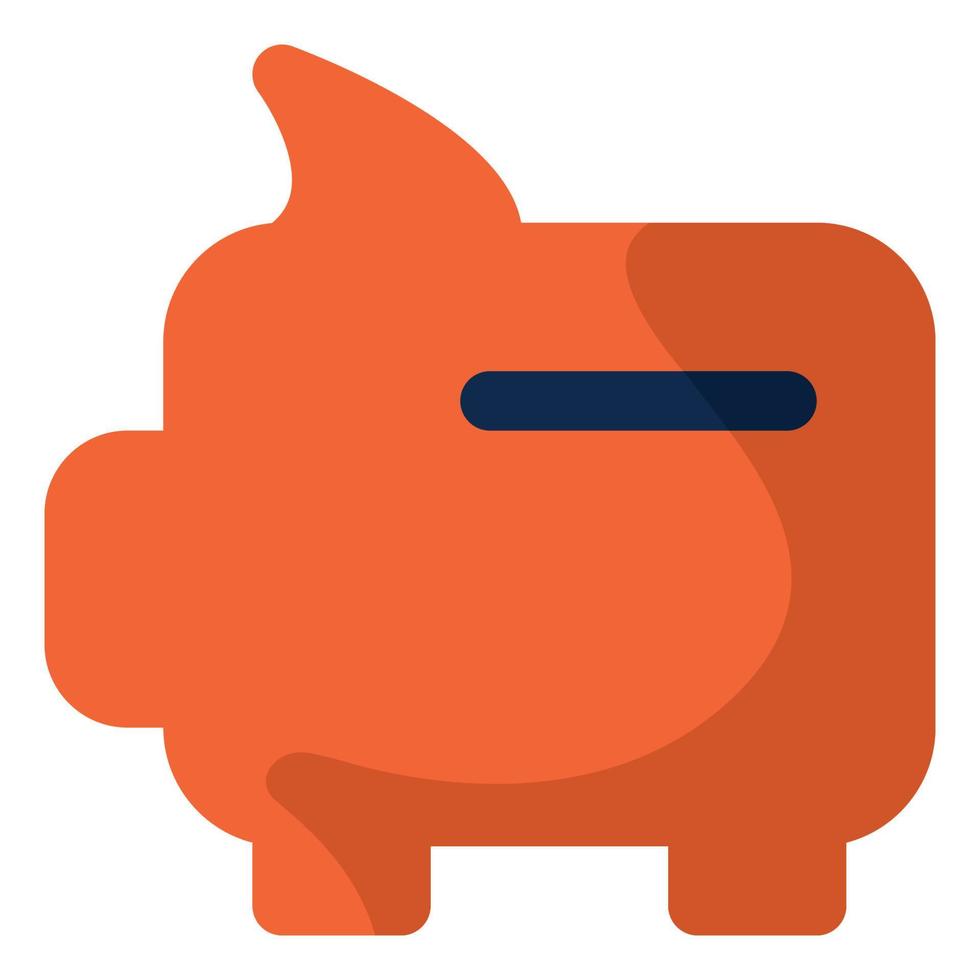 Money Themed Flat Style Piggy Bank Icon vector