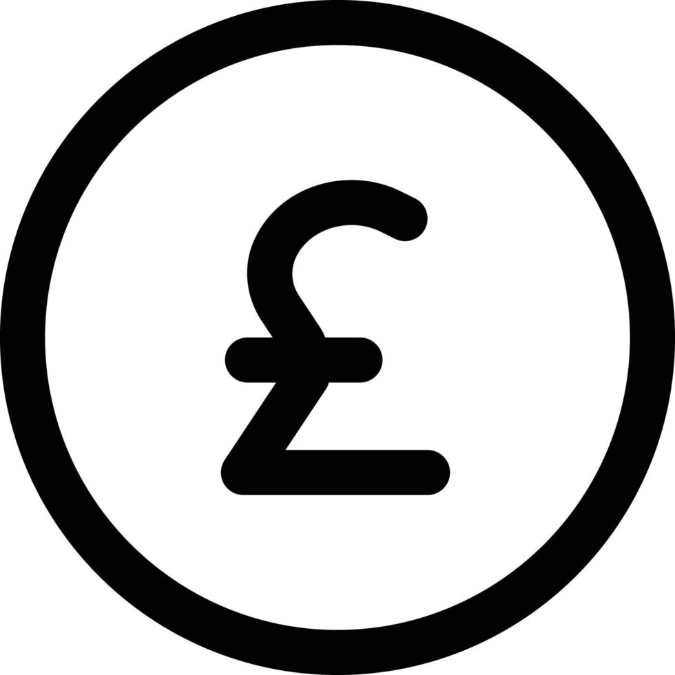 Money Themed Line Style Pound Icon vector