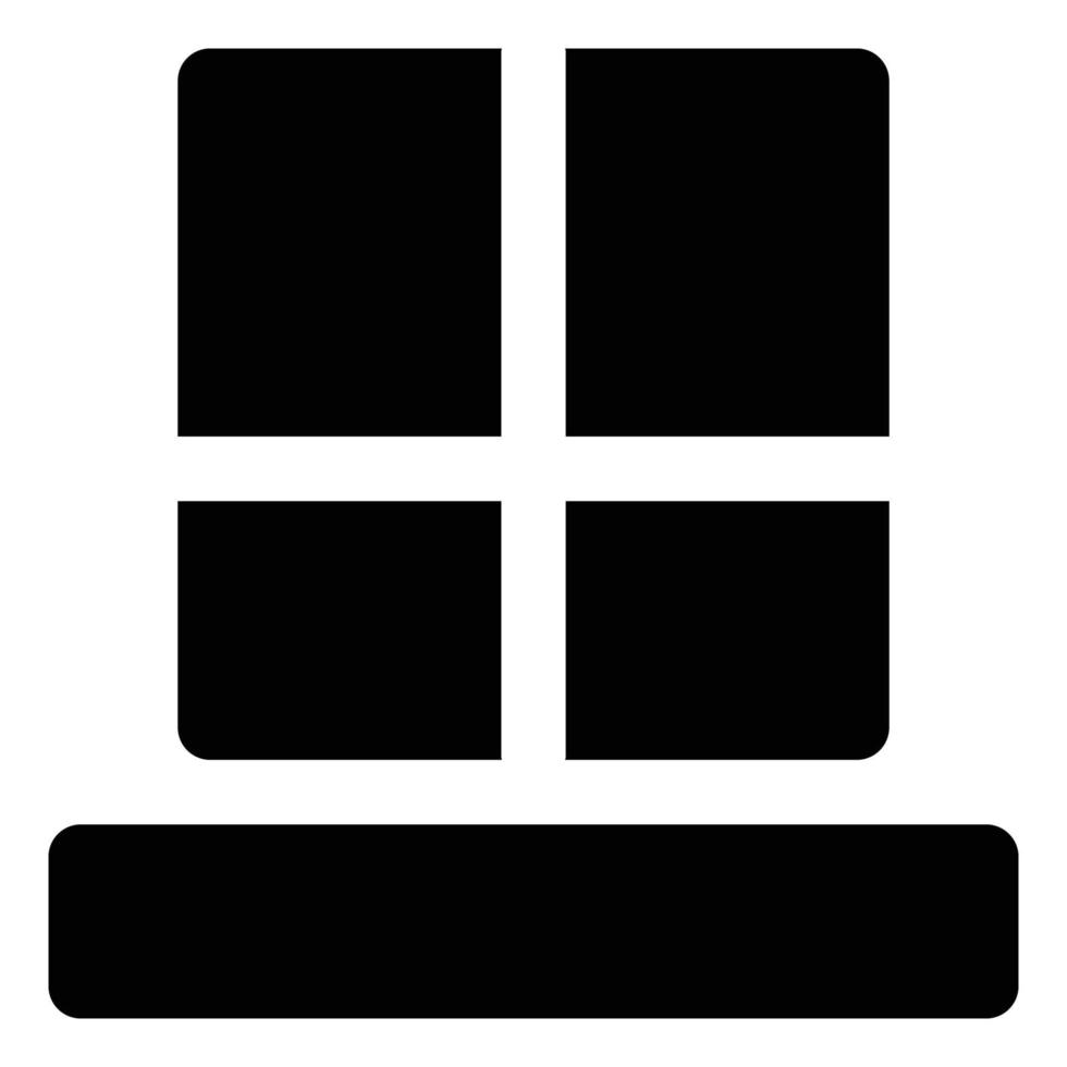 Snow Themed Solid Style Home Window Icon vector