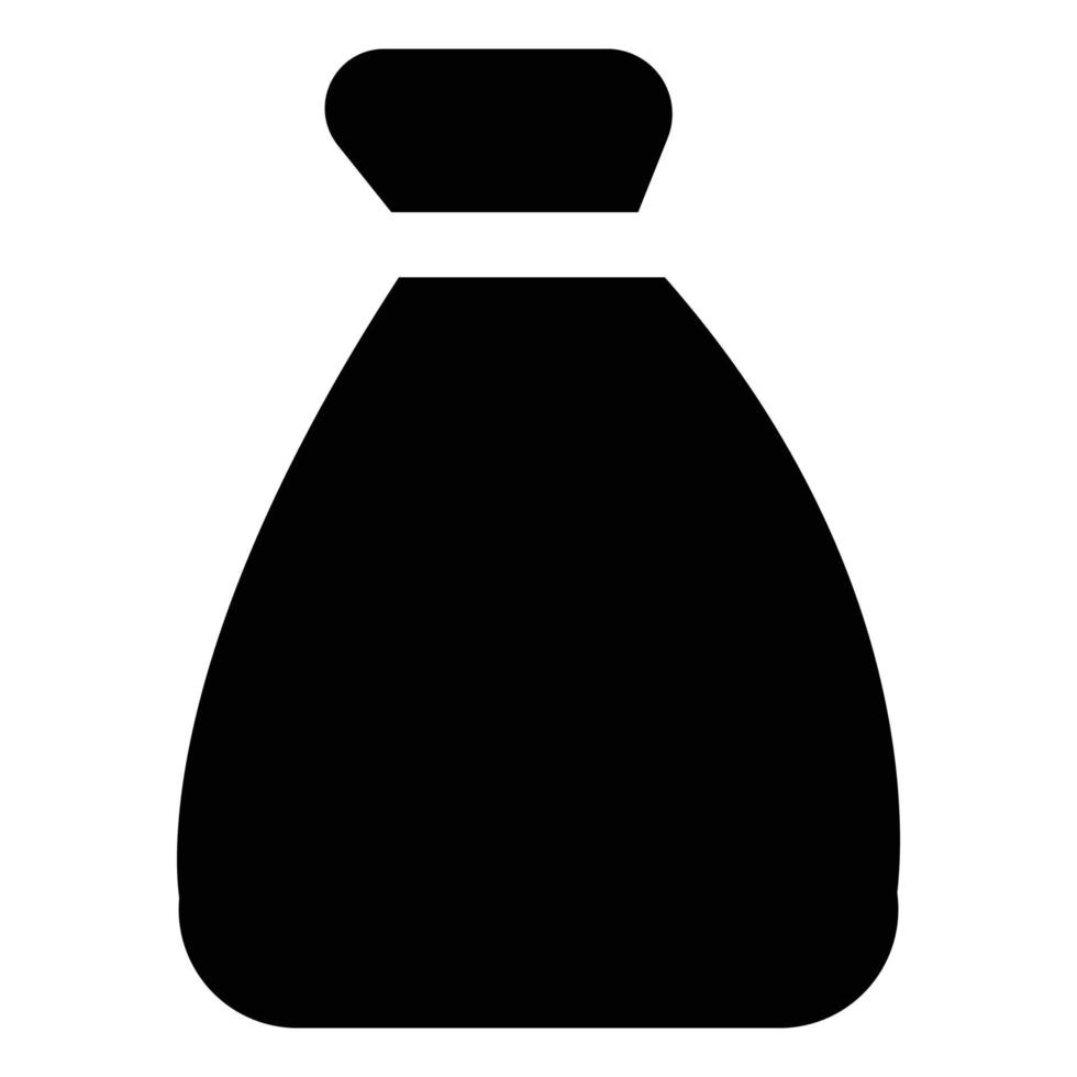 Money Themed Solid Style Coin Bag Icon vector
