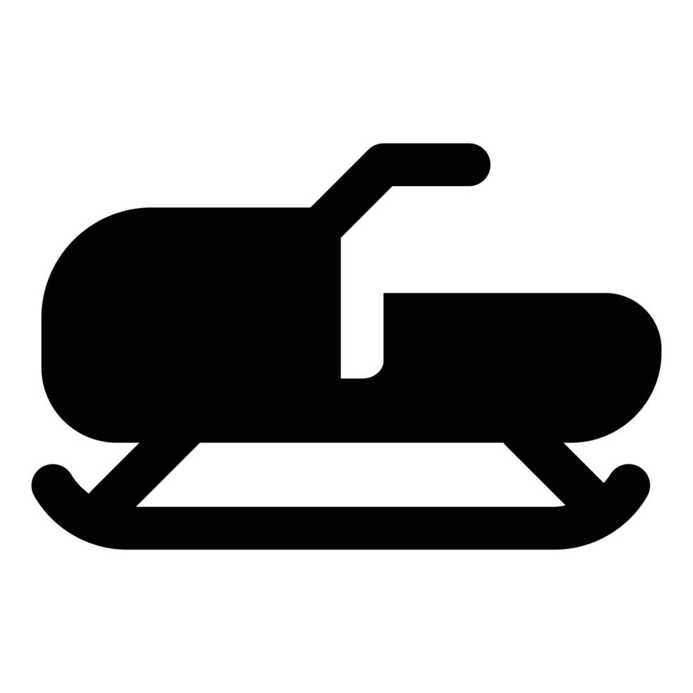 Snow Themed Solid Style Snowmobile Icon vector