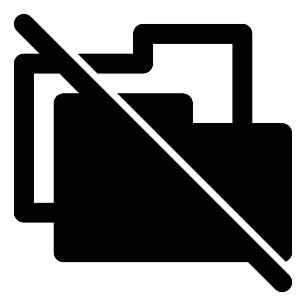 No Folder, Solid Style Icon Empty States vector