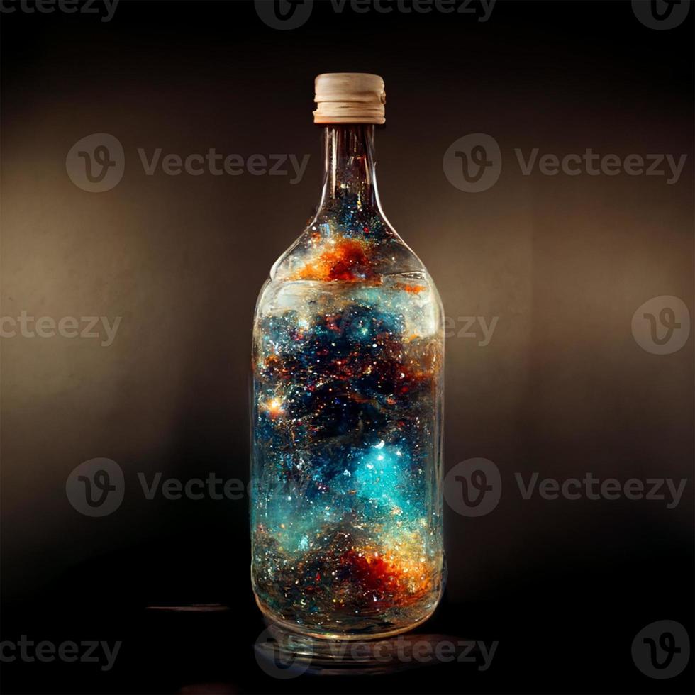 Universe in a glass bottle photo