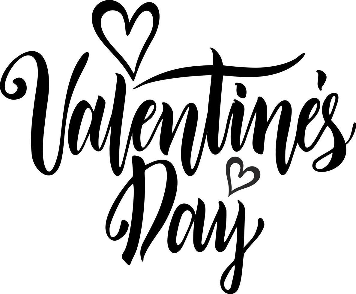 Happy Valentine's day vector card. Happy Valentines Day lettering