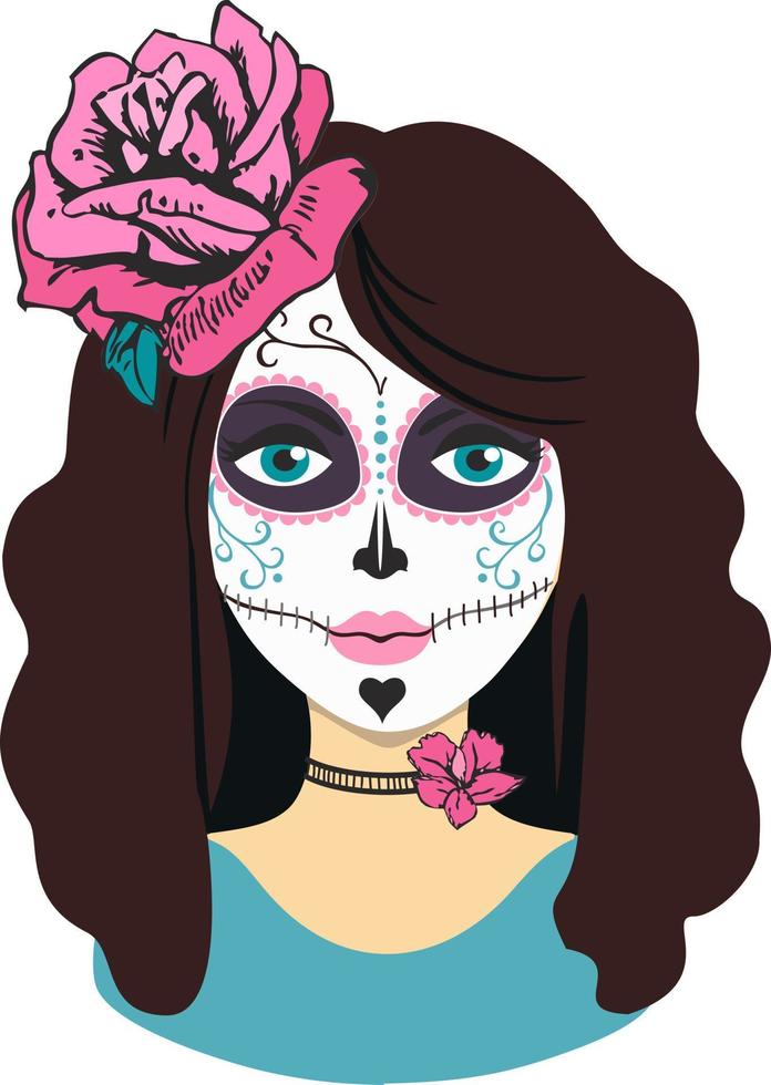 Day of the dead girl vector illustration