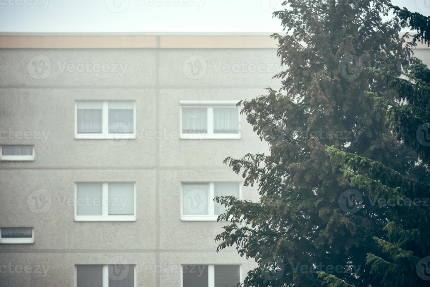 Front facade of an apartment block or flats photo
