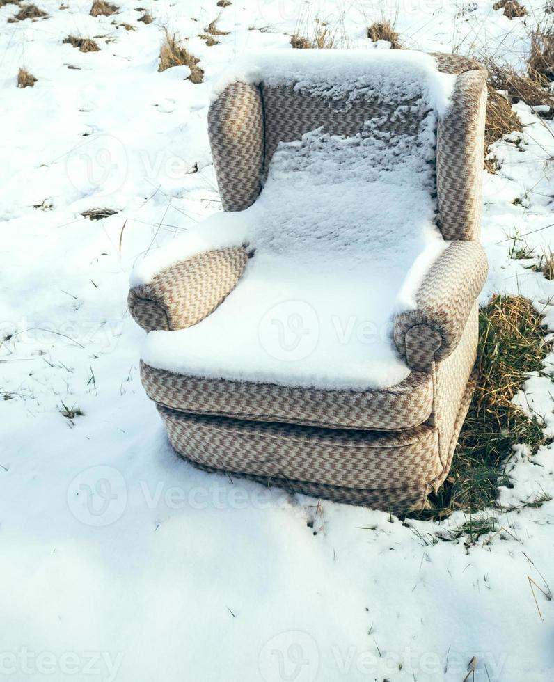 armchairs in the snow photo