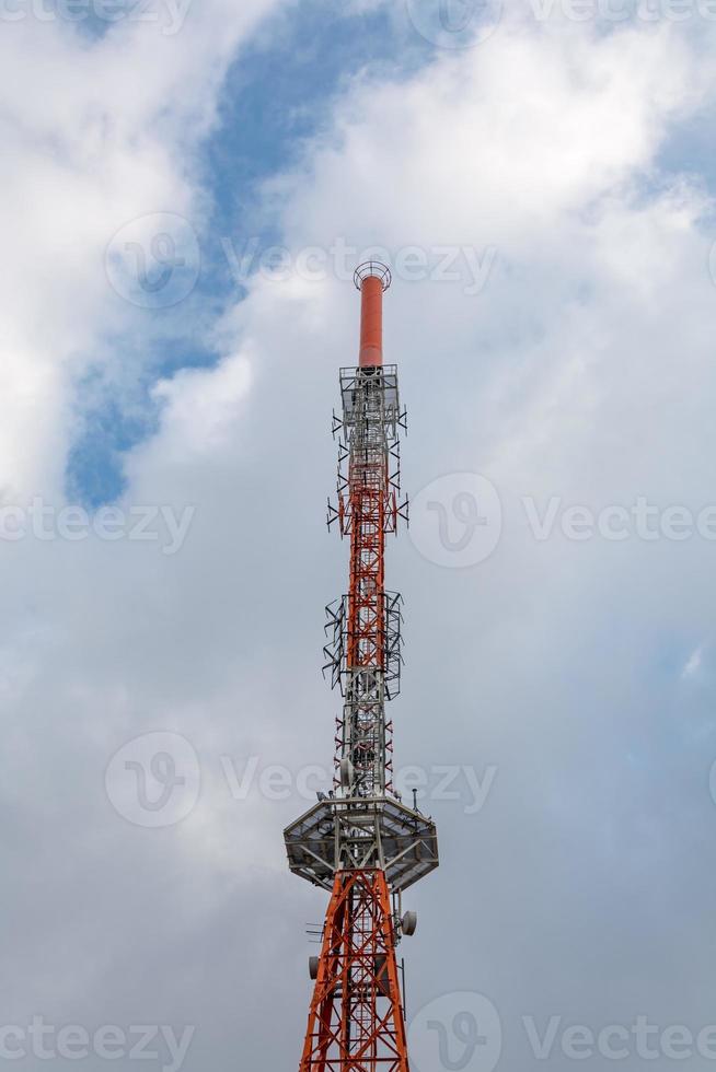 radio mast with blue sky photo