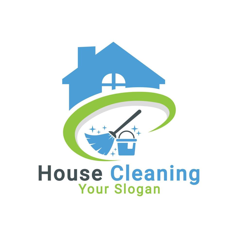 House cleaning logo, Cleaning service logo, House wash logo template vector