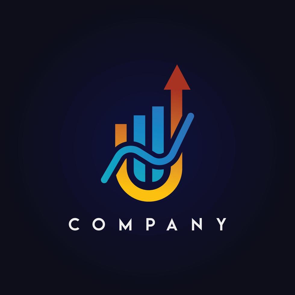 Marketing and financial business logo, u finance logo template vector