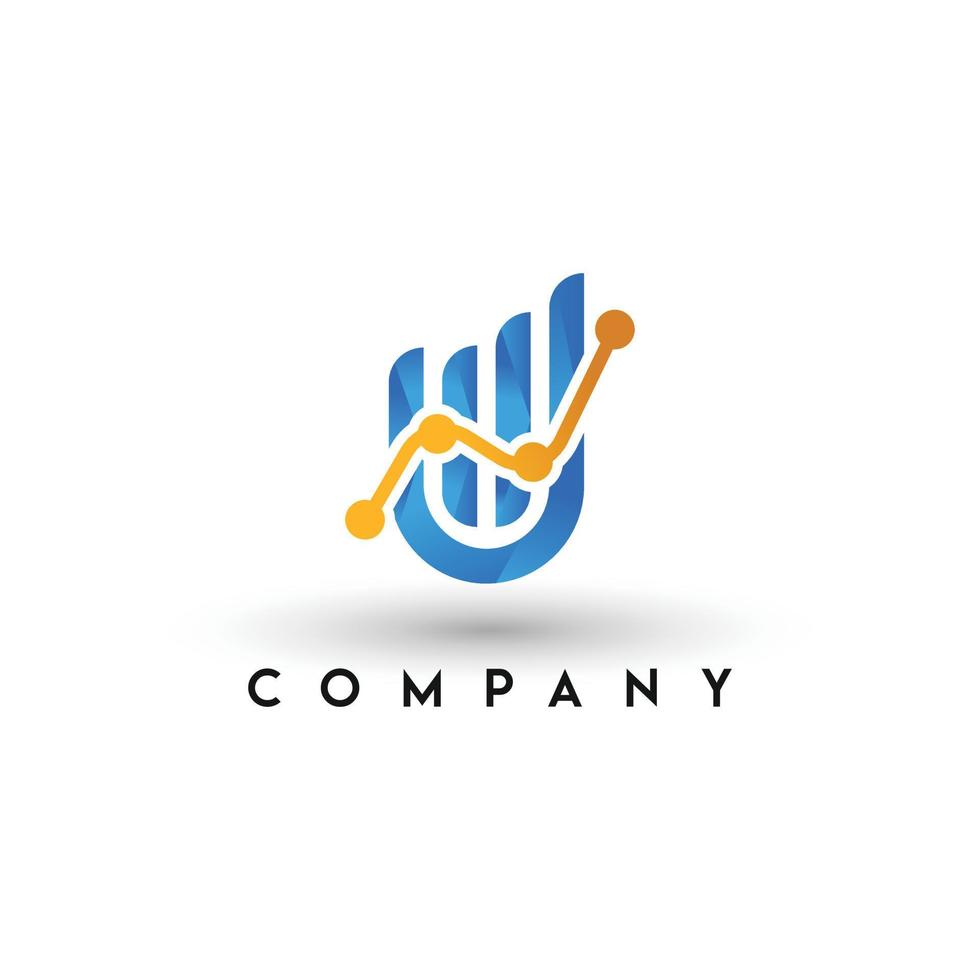logotipo de marketing y negocios financieros, logotipo de u finance, plantilla de logotipo de contabilidad vector