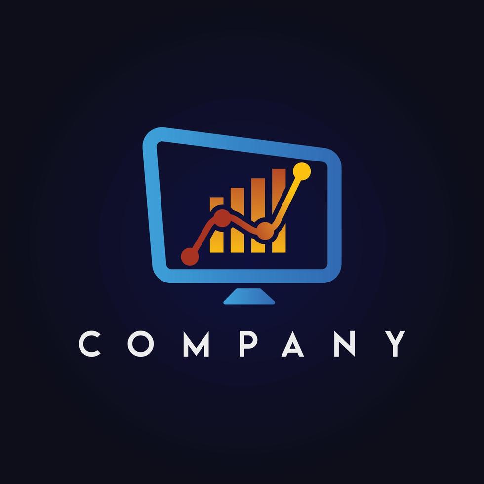Marketing and financial business logo, accounting logo template vector