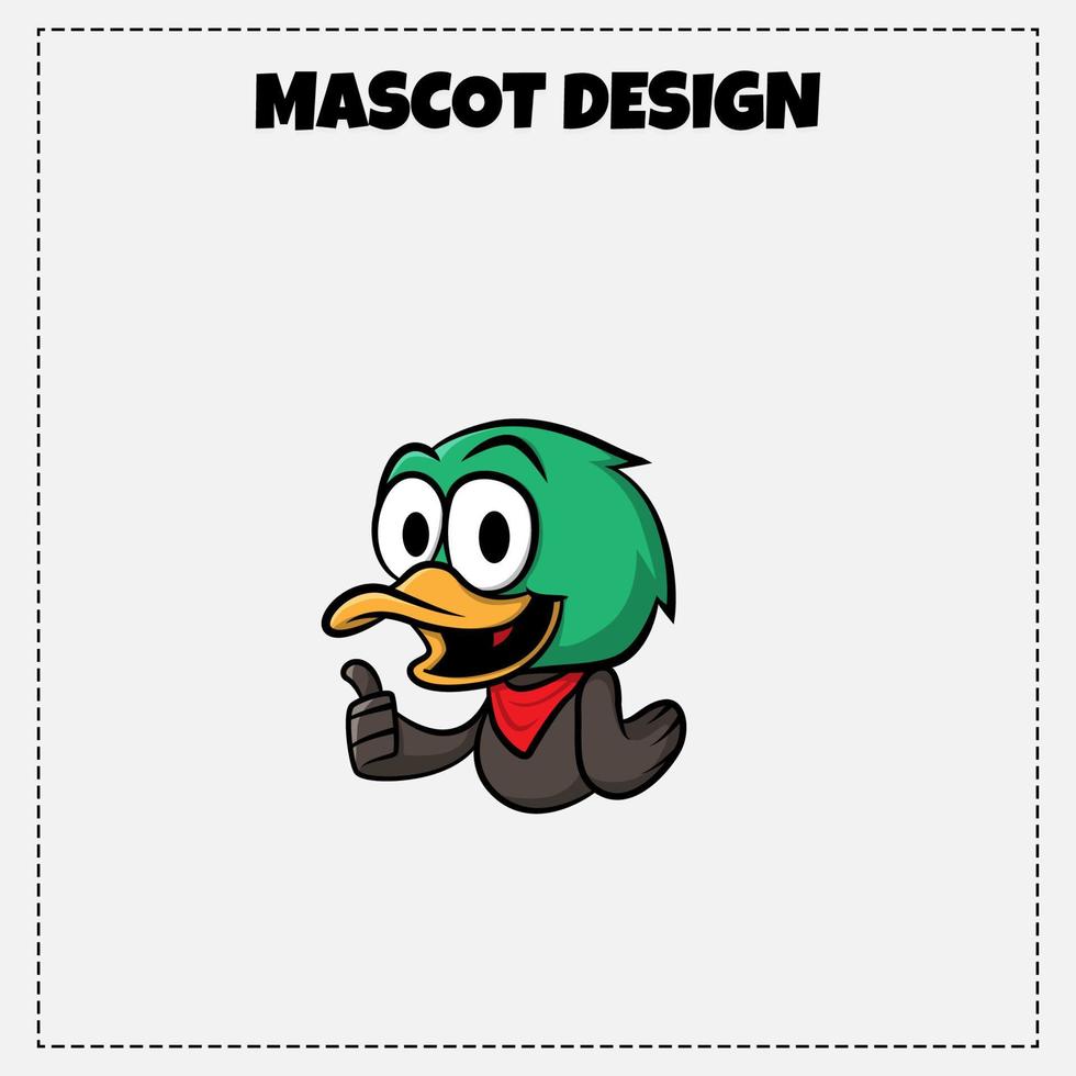 Fried Duck Food Logo Vector Animal Mascot Illustration Design