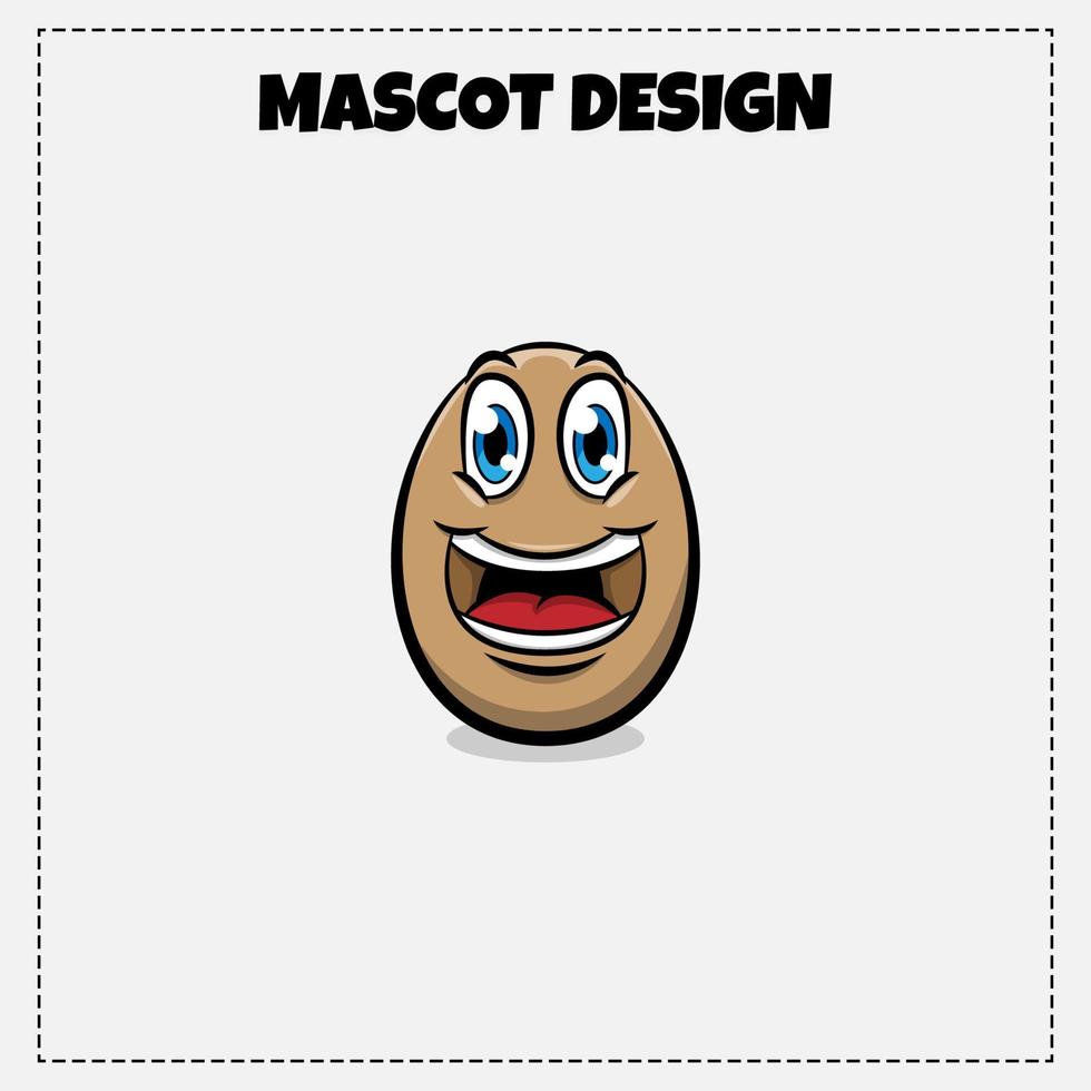 diseño de ilustración de mascota de huevo de vector de logotipo de comida