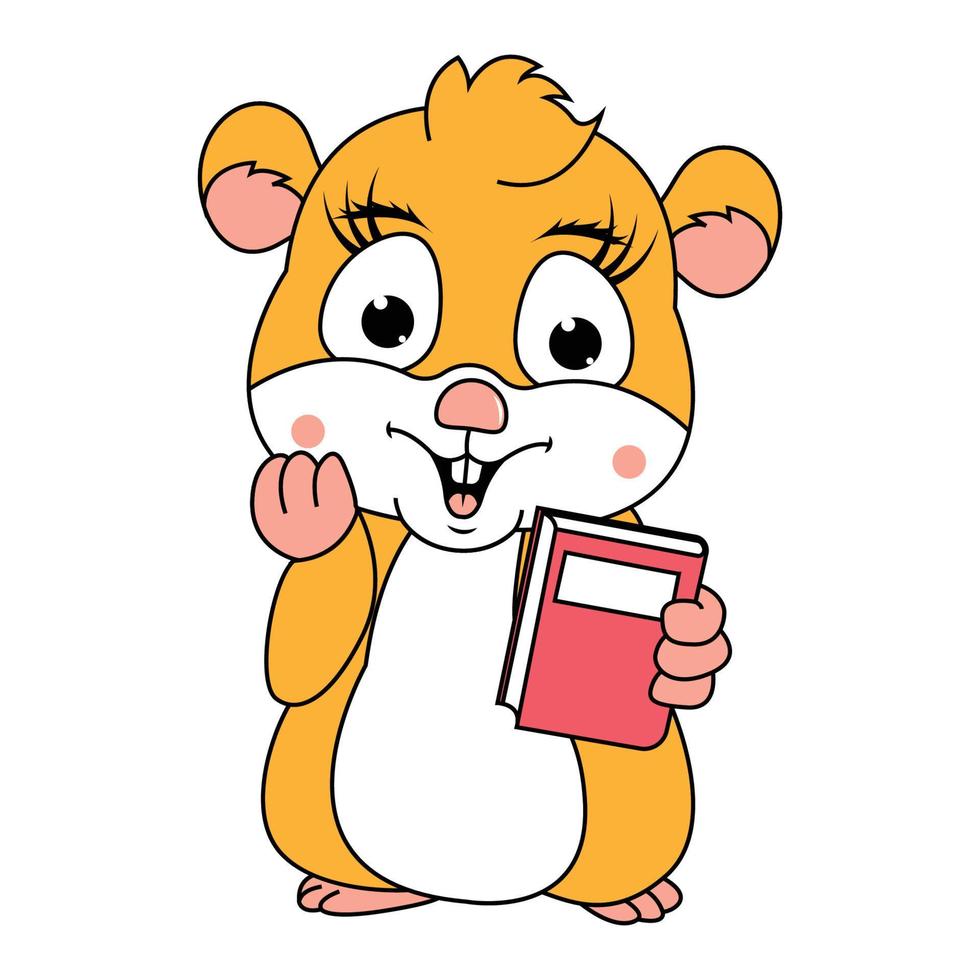 cute hamster animal cartoon vector