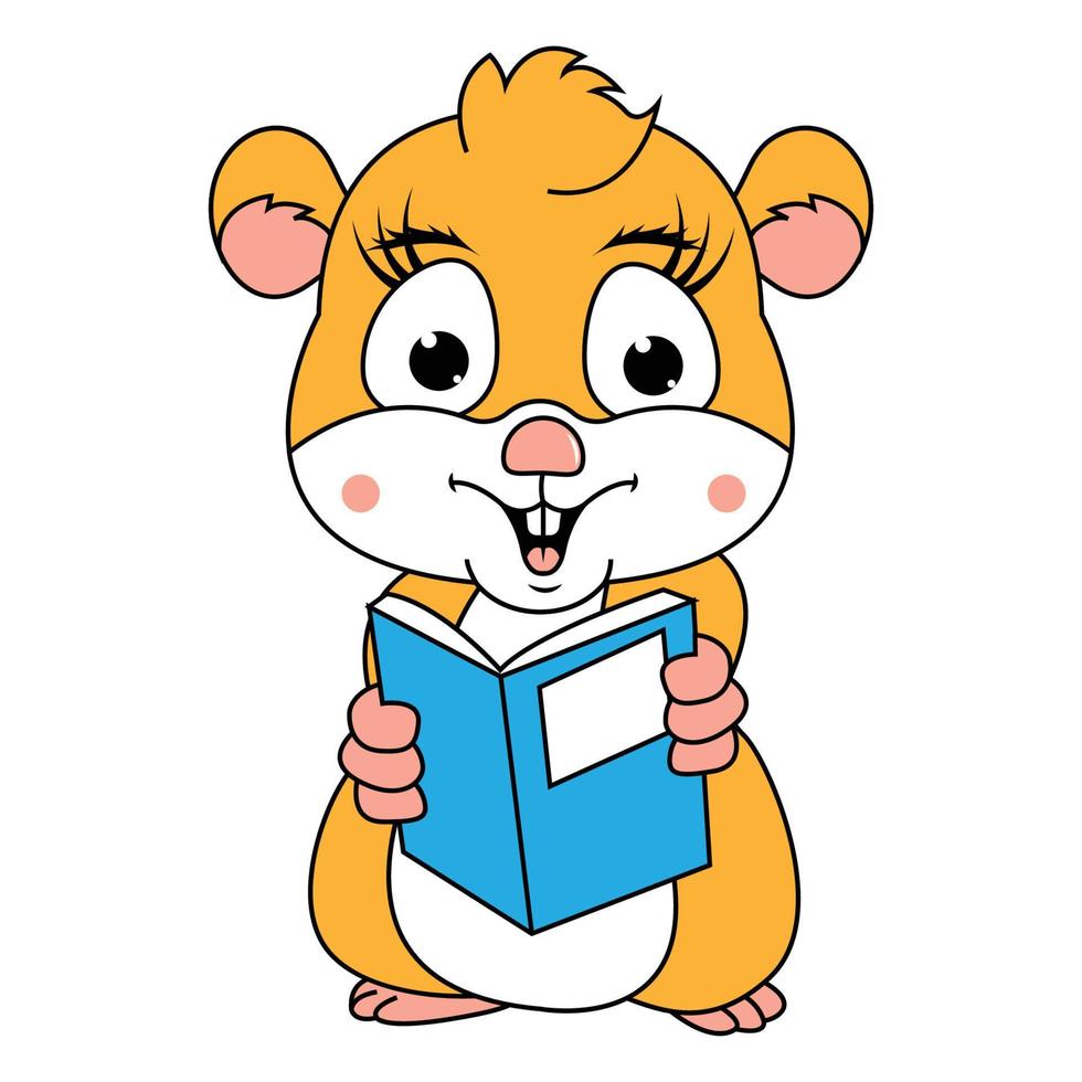 cute hamster animal cartoon vector