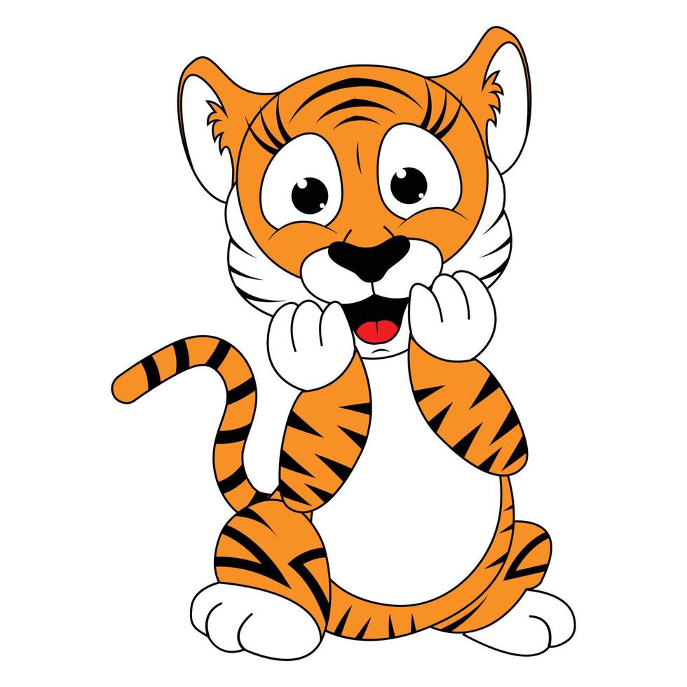 cute tiger animal cartoon graphic vector