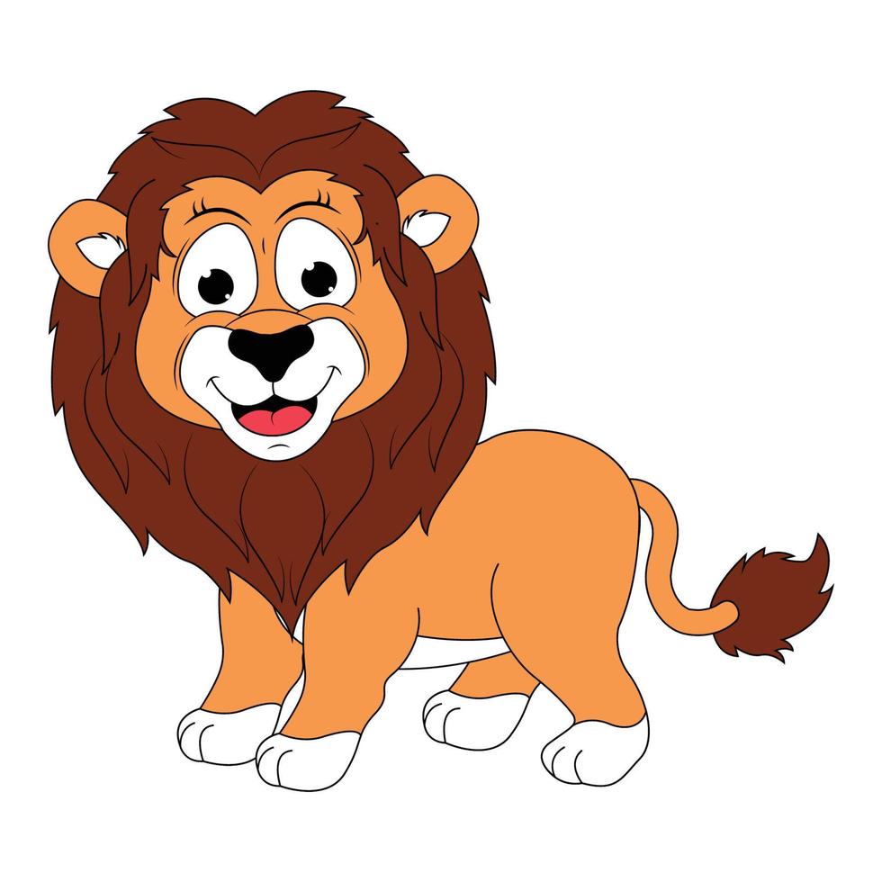 cute lion animal cartoon graphic vector