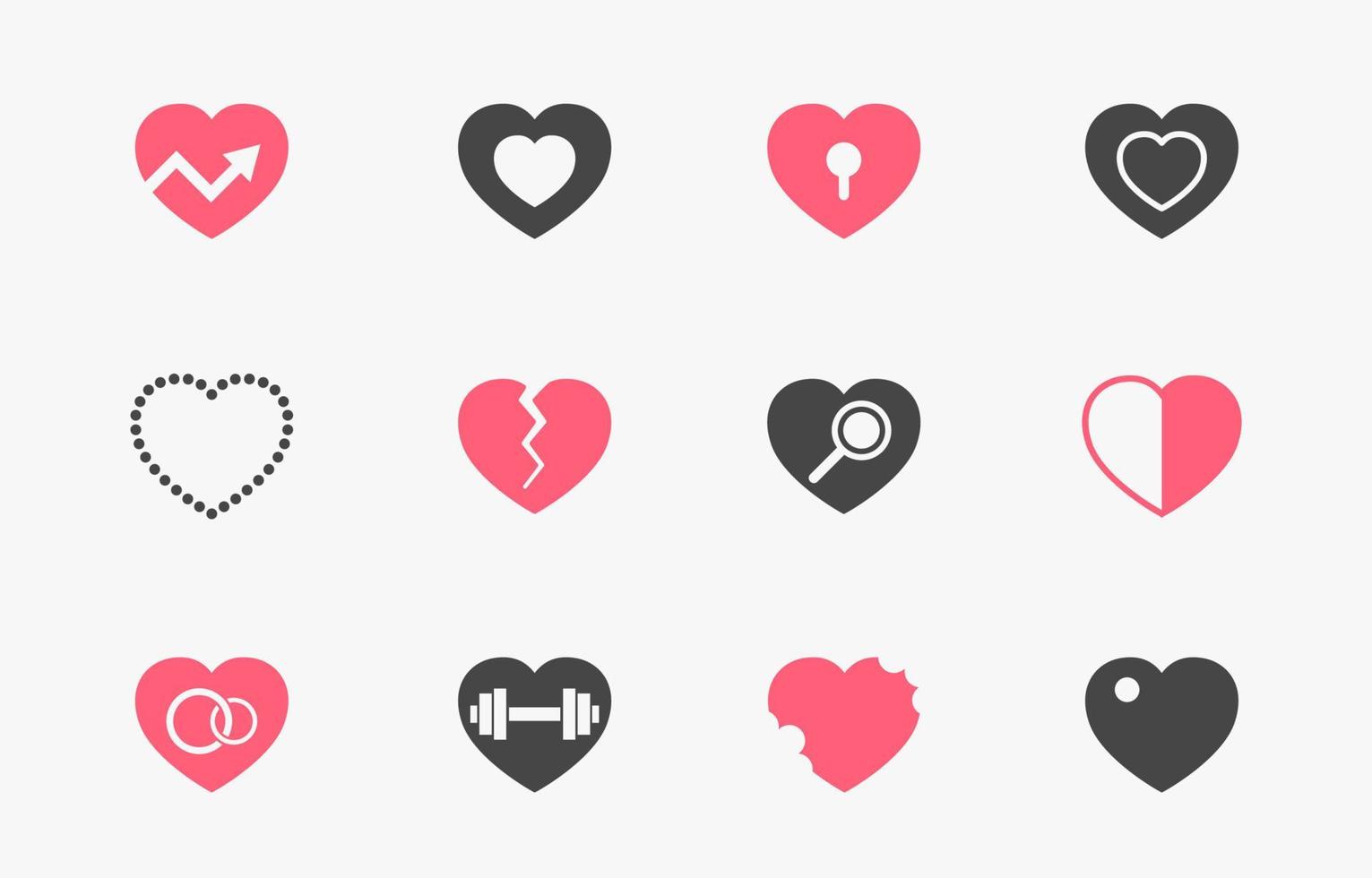 Heart Icon Set vector