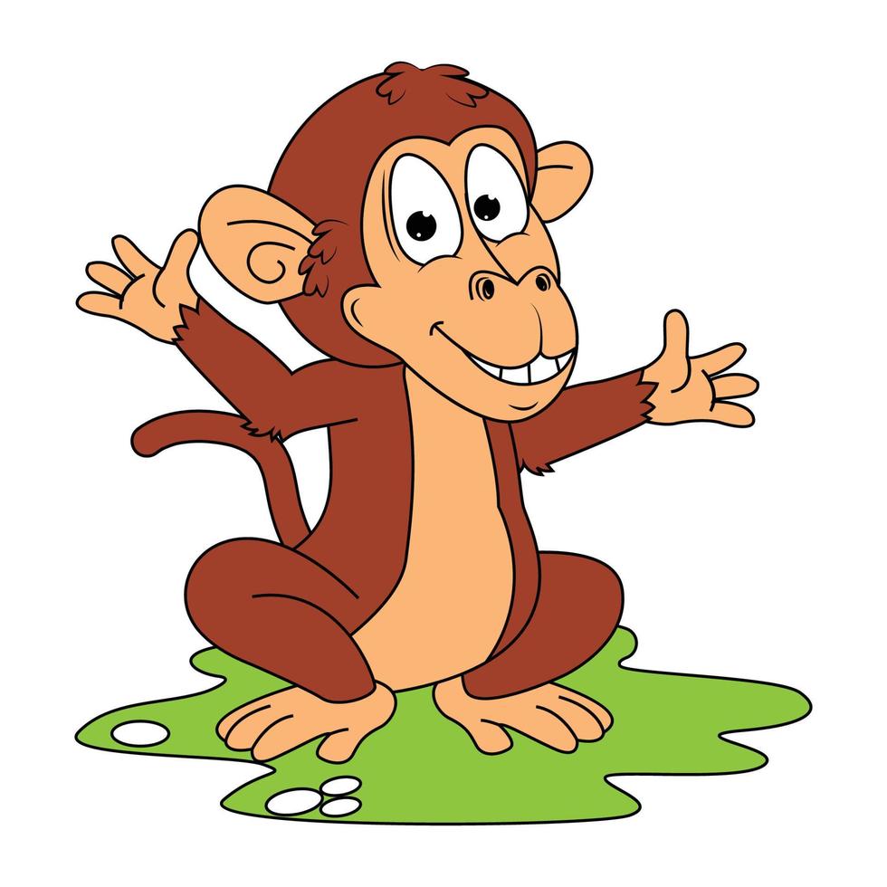 cute monkey animal cartoon graphic vector