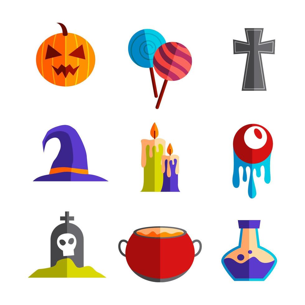 conjunto de iconos de fiesta de halloween vector