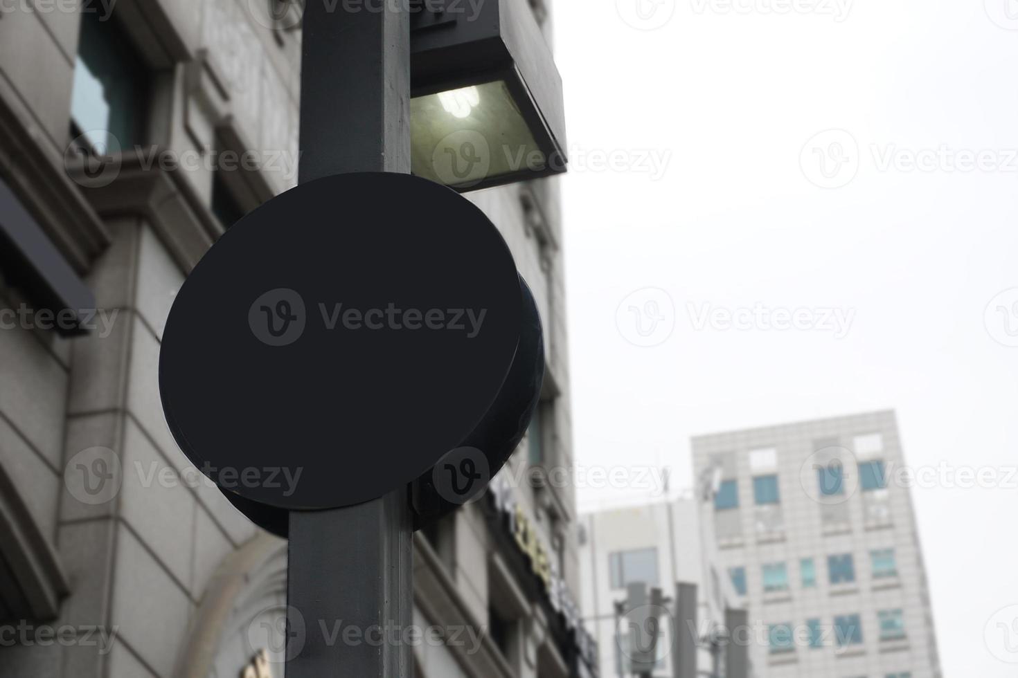 Street lamp sign mock-up ad photo