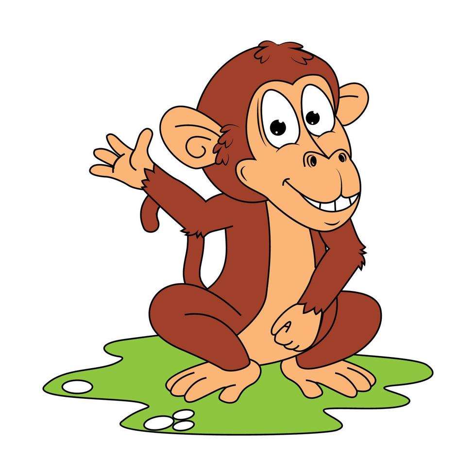 cute monkey animal cartoon graphic vector