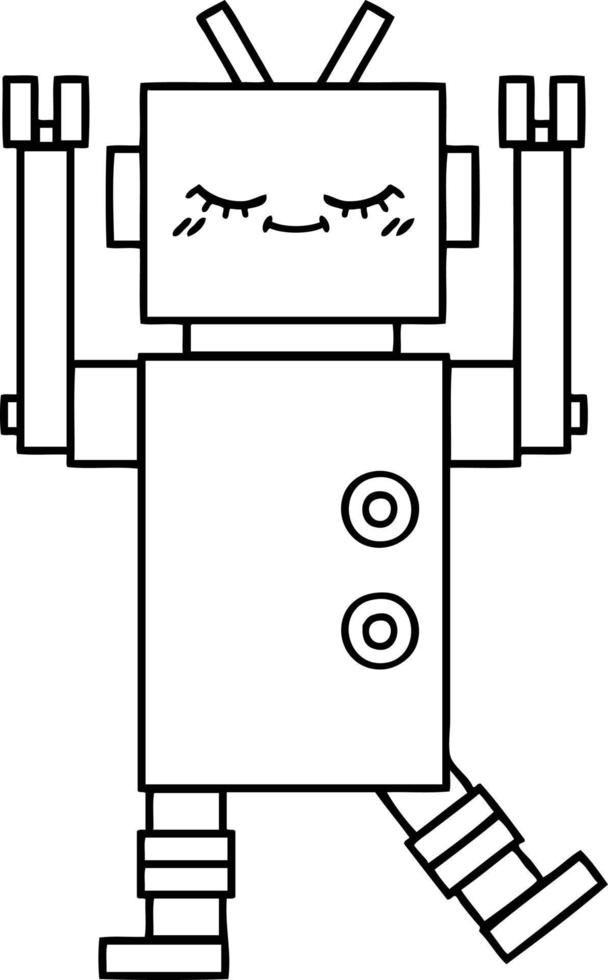 line drawing cartoon robot vector