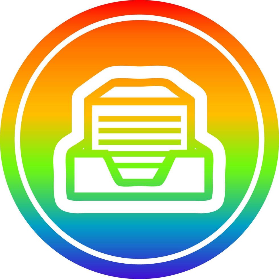 office paper stack circular in rainbow spectrum vector