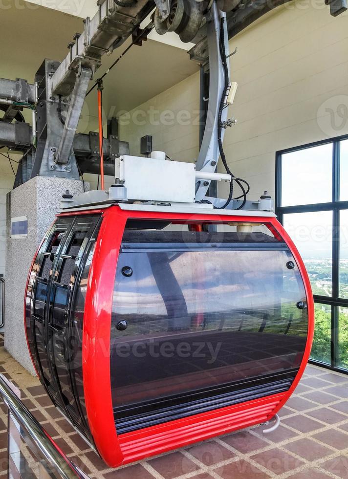 Modern red cable car photo