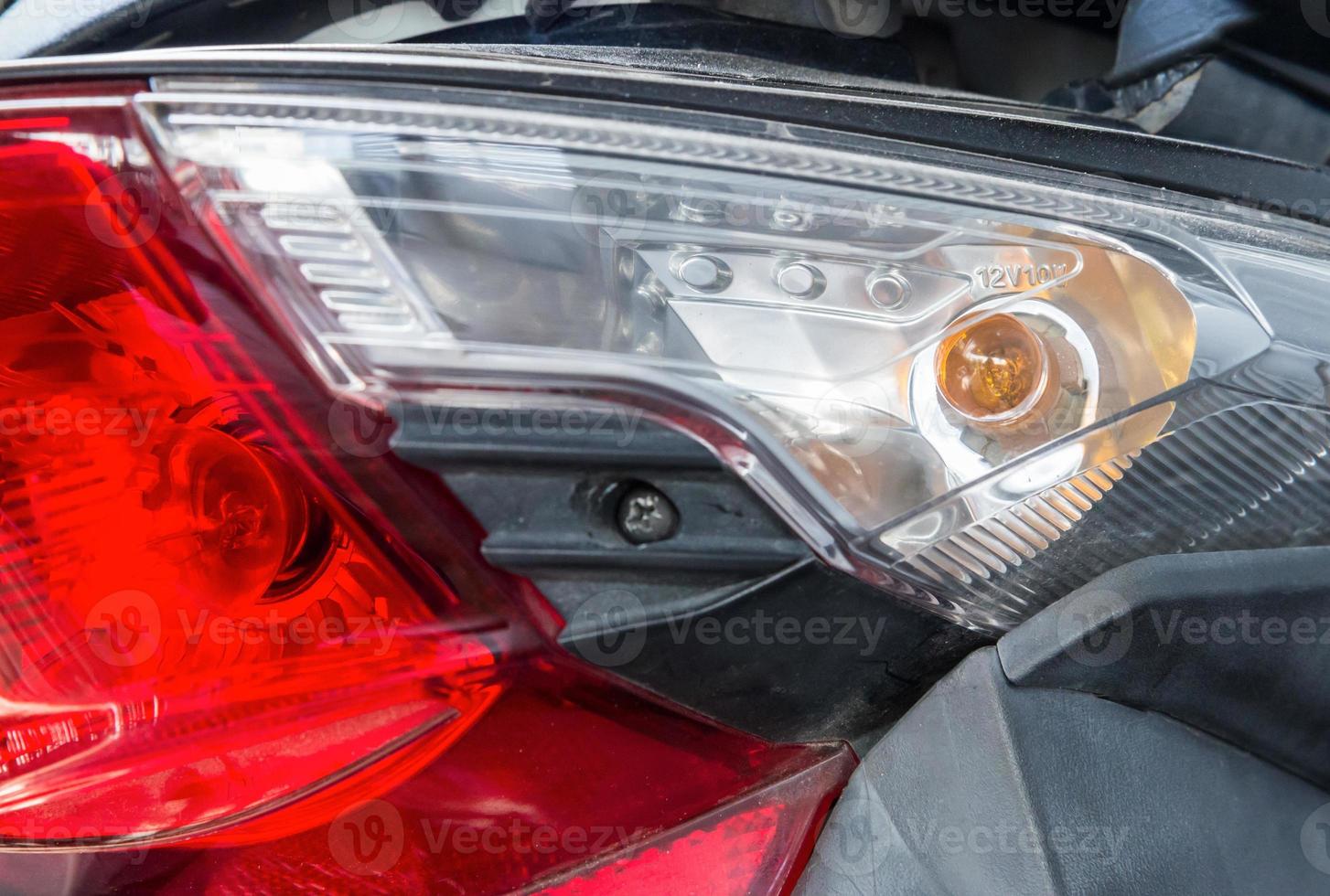 Modern rear light of the motorcycle. photo