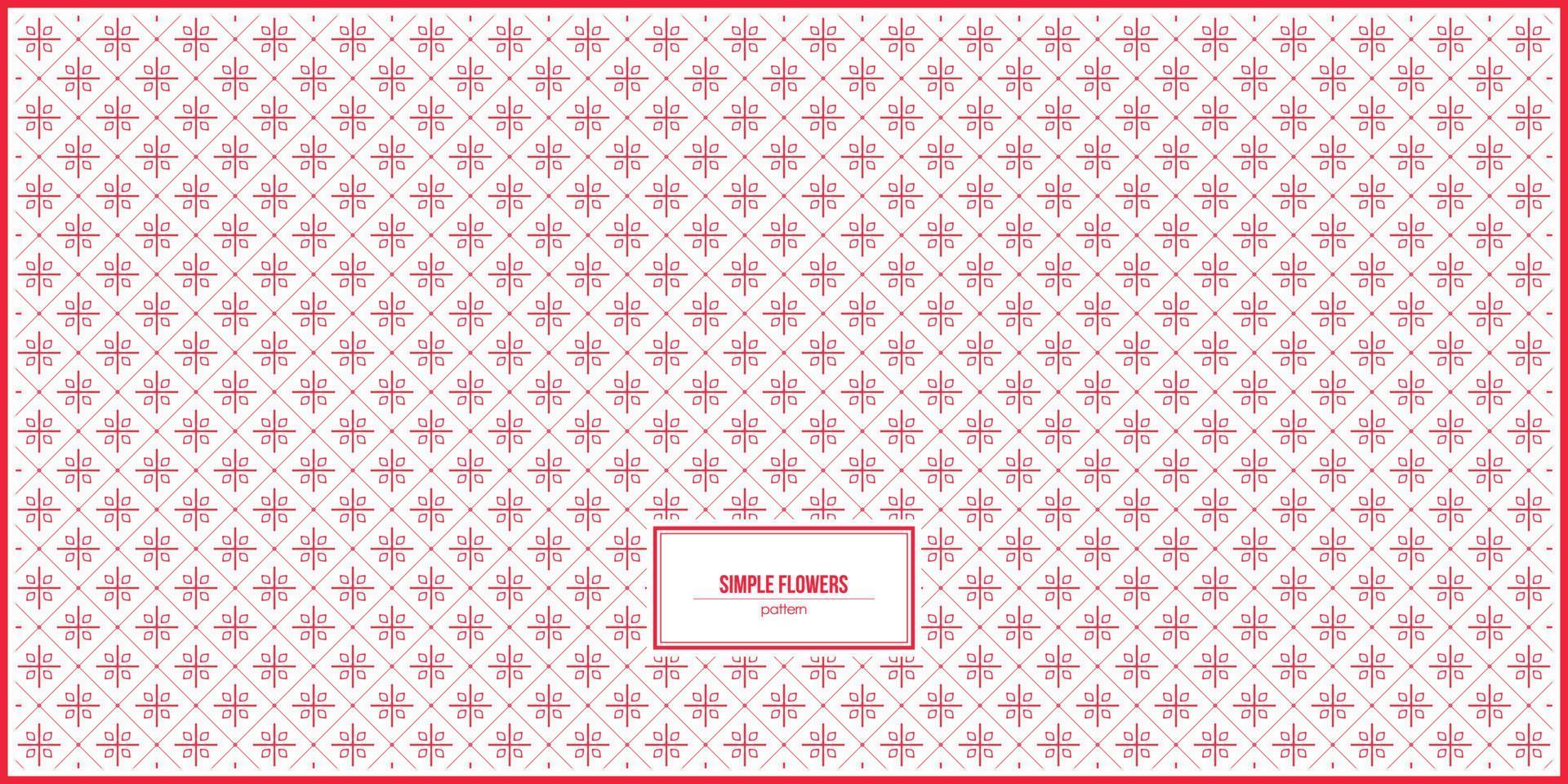 simple pattern of red flowers inside rhombus vector