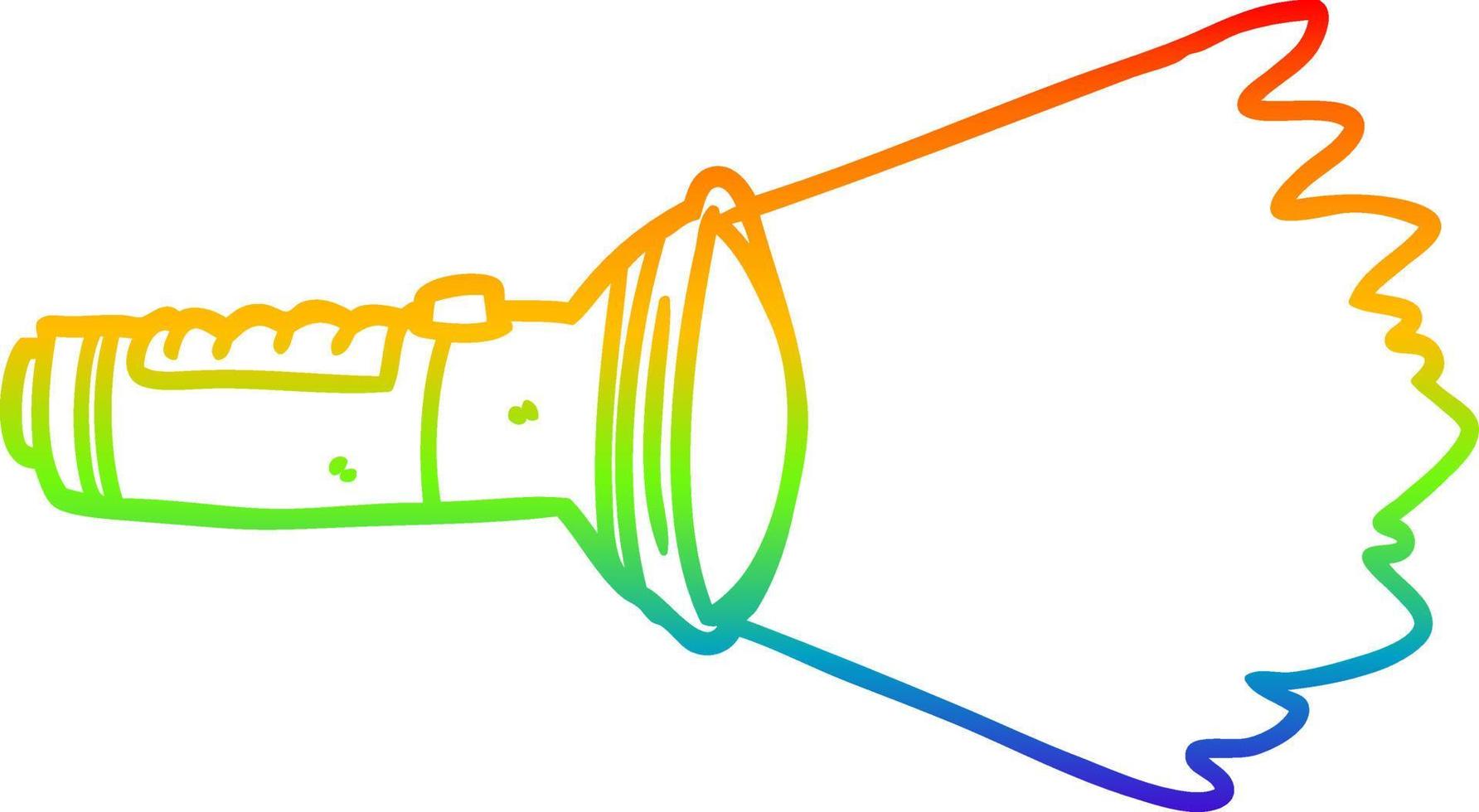 rainbow gradient line drawing electric torch shining 10510698 Vector