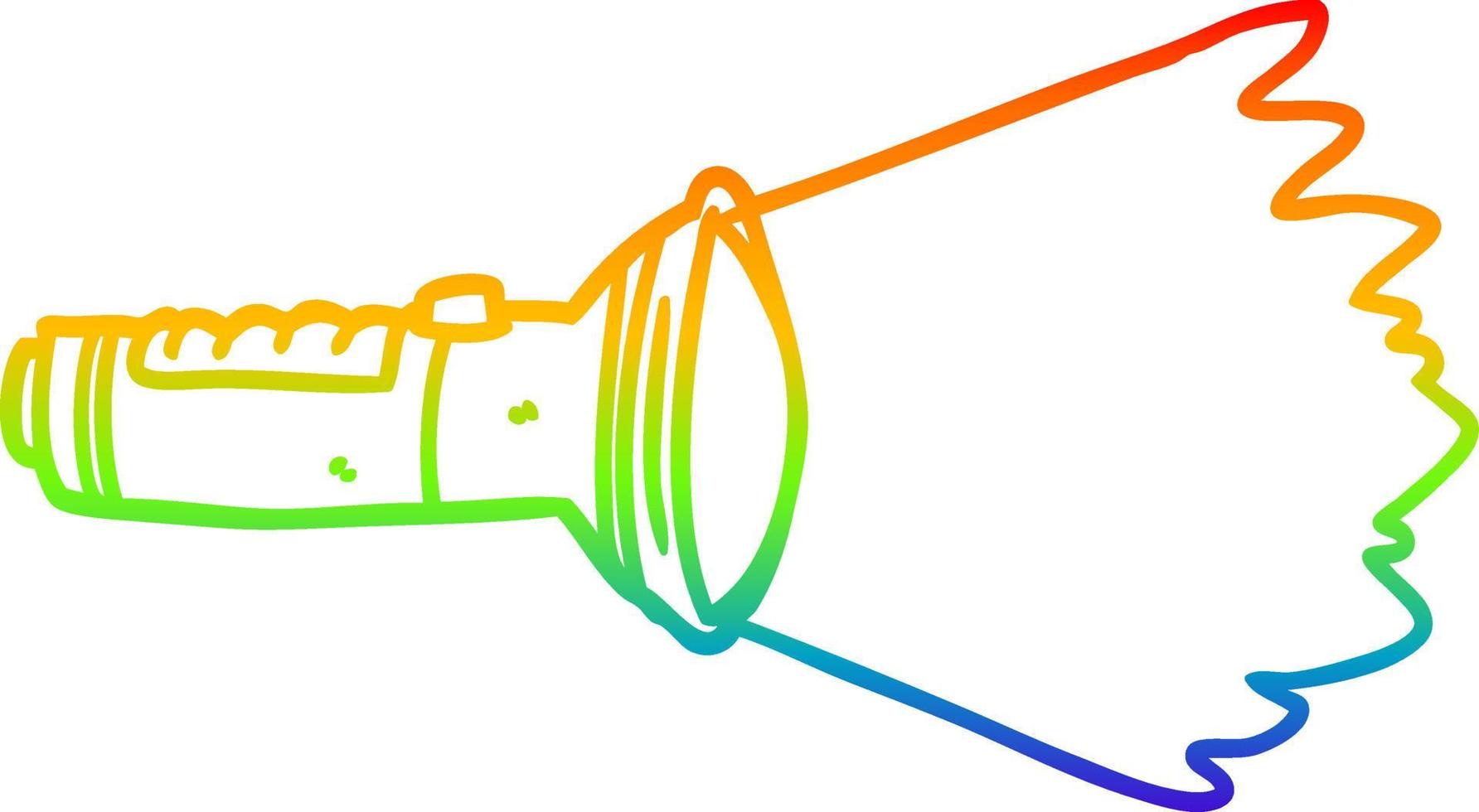 dibujo de línea de gradiente de arco iris antorcha eléctrica brillante vector