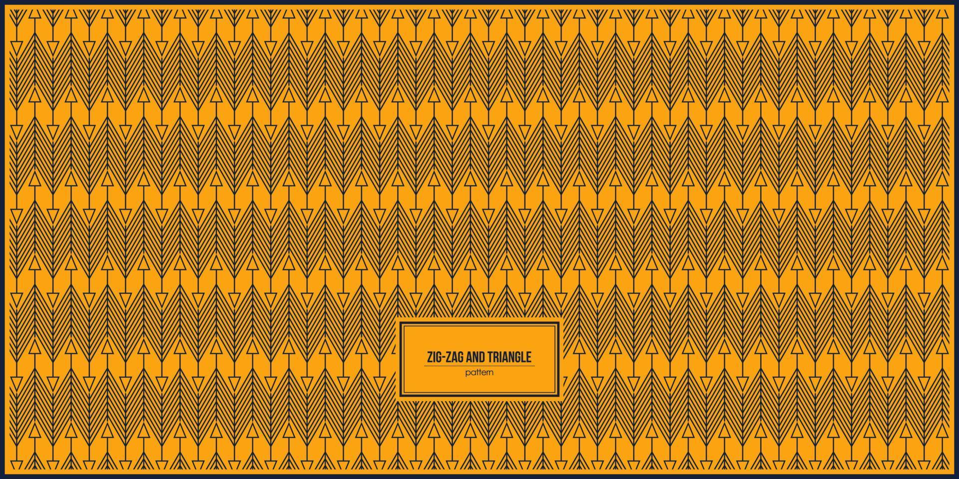 zig-zag and triangle pattern with yellow background vector