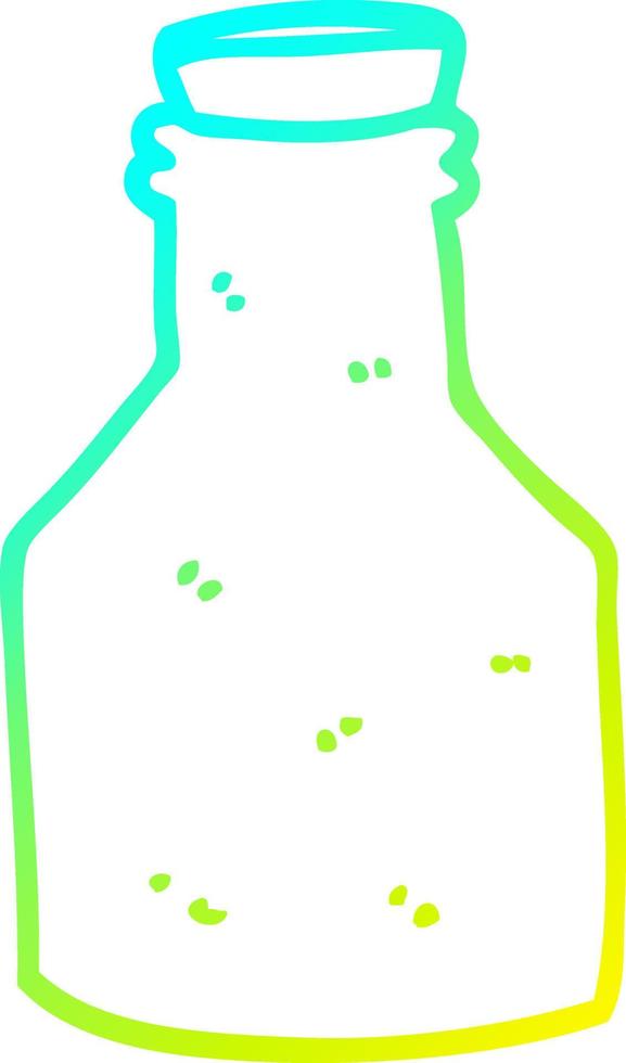 cold gradient line drawing cartoon old ceramic bottle with cork vector