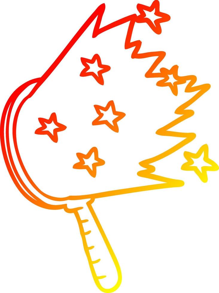 warm gradient line drawing cartoon magic mirror vector