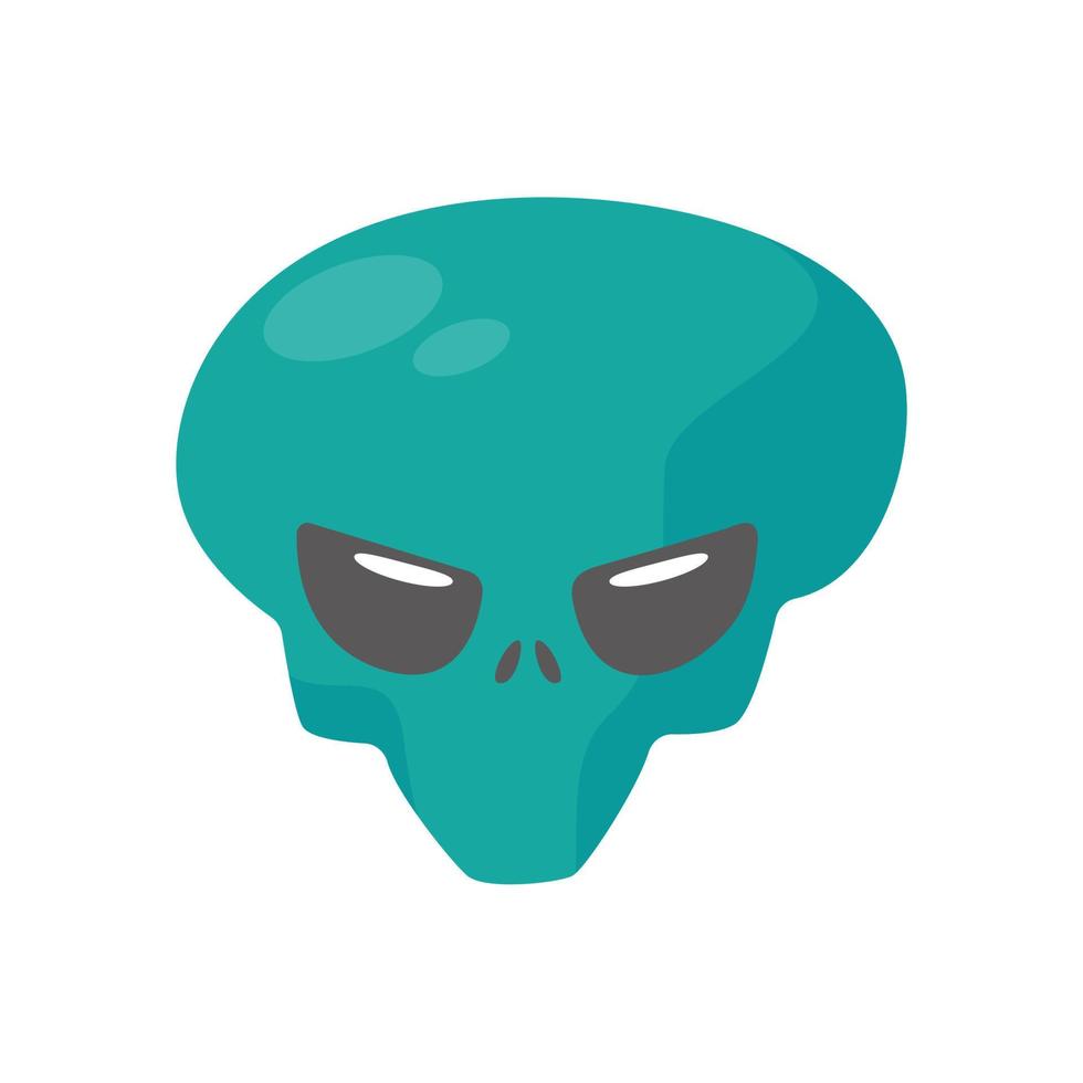 Alien faces. green alien creature with big eyes vector