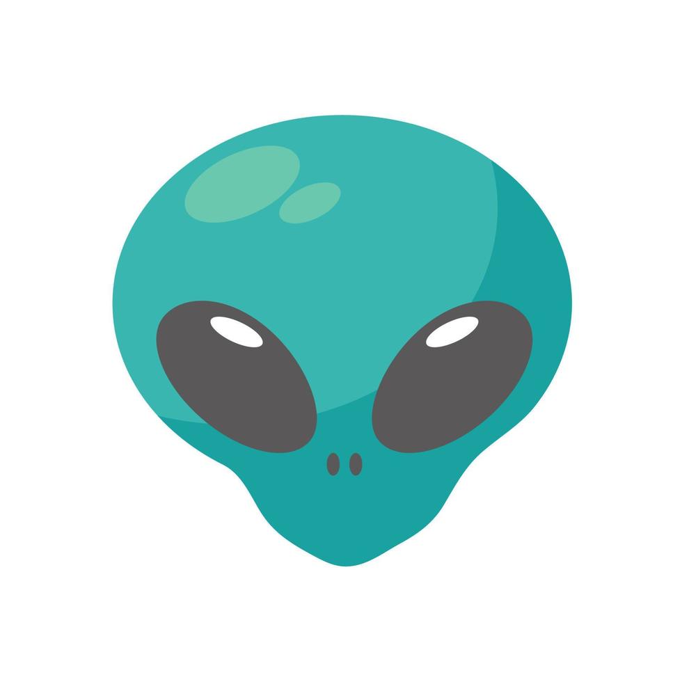 Alien faces. green alien creature with big eyes vector