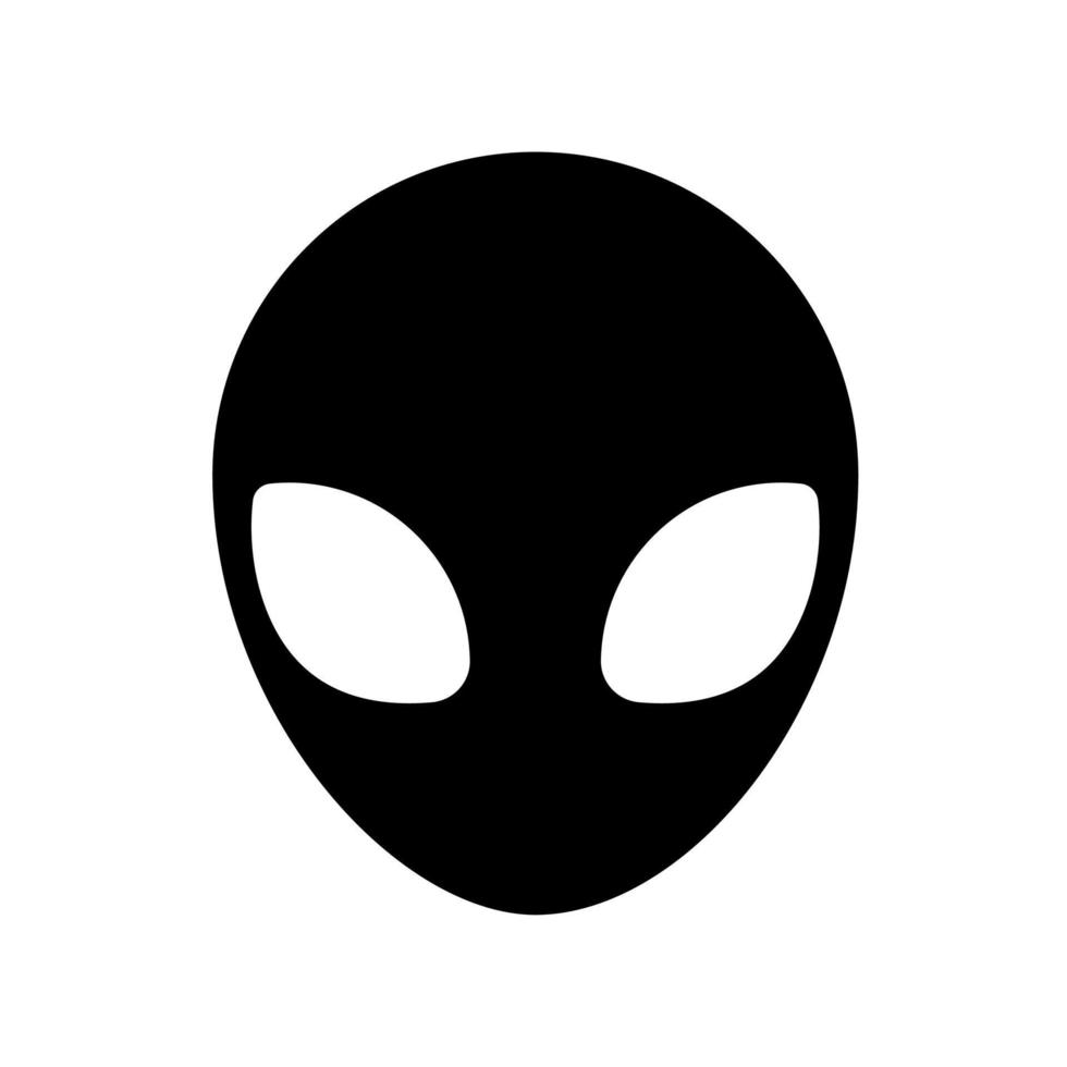 Alien faces. green alien creature with big eyes vector