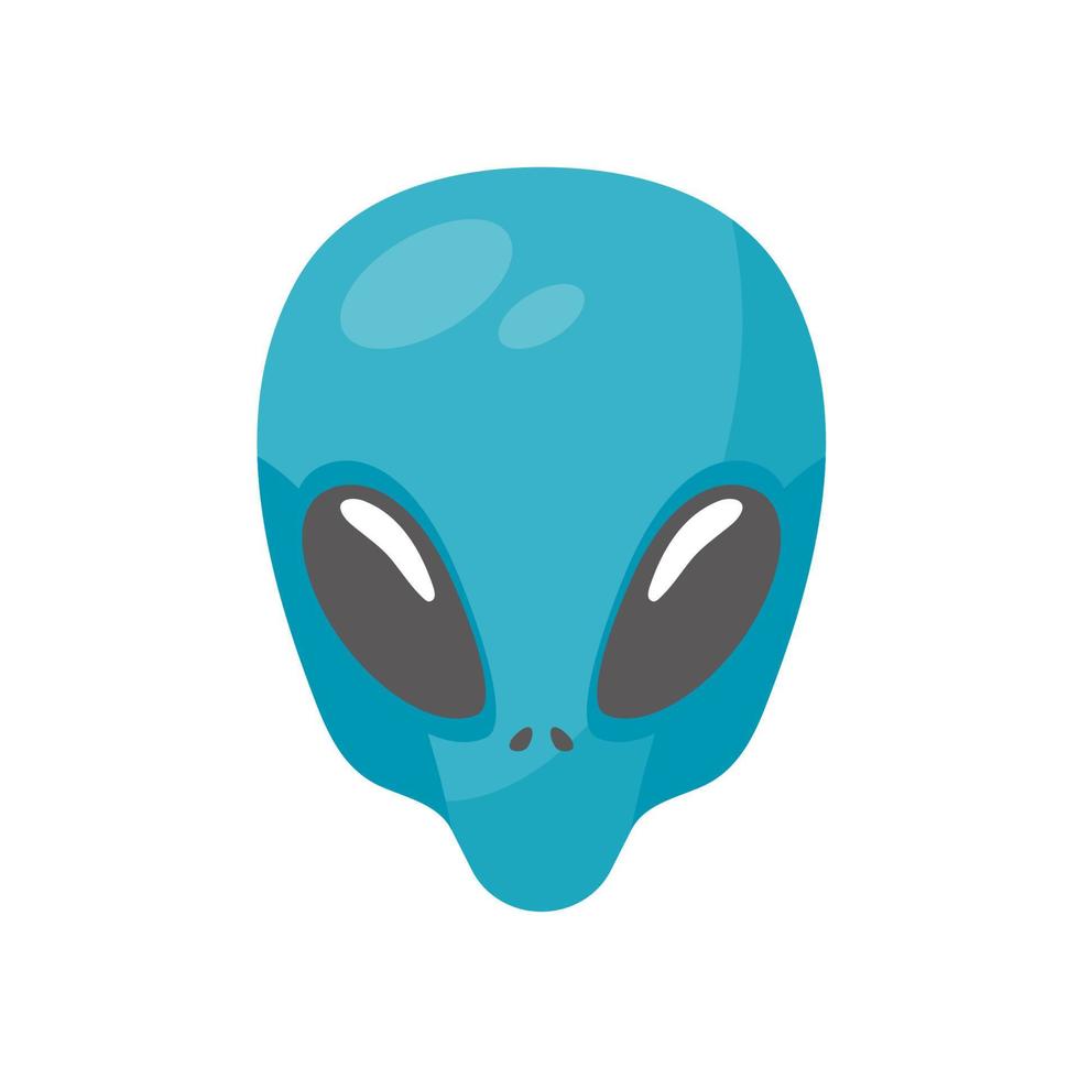 Alien faces. green alien creature with big eyes vector