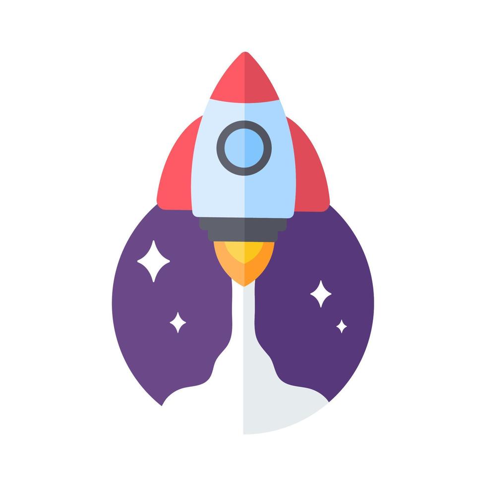 rocket launching into space business start up idea vector